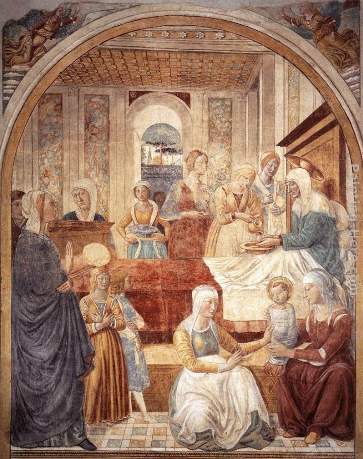 Birth of Mary painting - Benozzo di Lese di Sandro Gozzoli Birth of Mary art painting